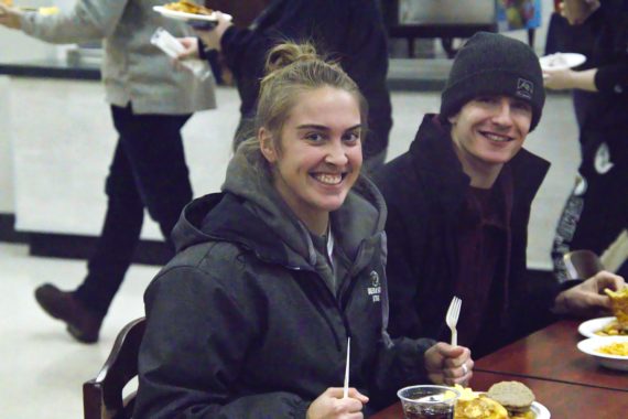Students attended the Late Night Study Breakfast on Dec. 6 at BSU's Walnut Dining Hall